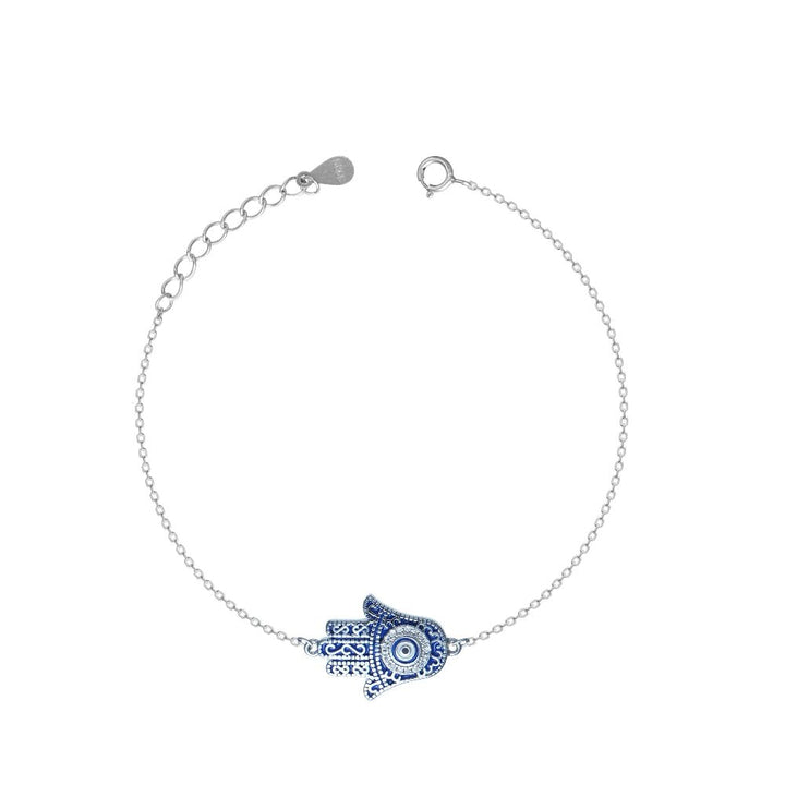 Silver Mystic Hamsa Bracelet - tassyasilver.com