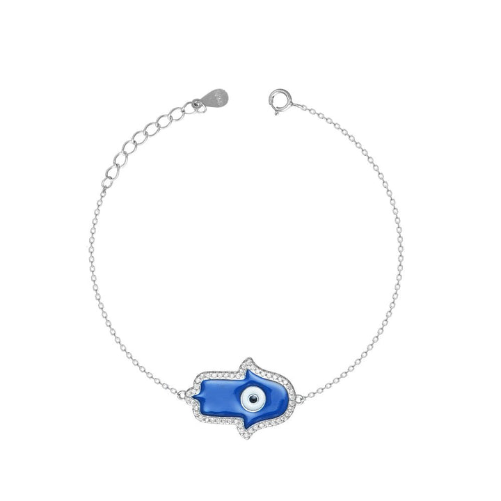 Silver Ocean Hamsa Bracelet - tassyasilver.com