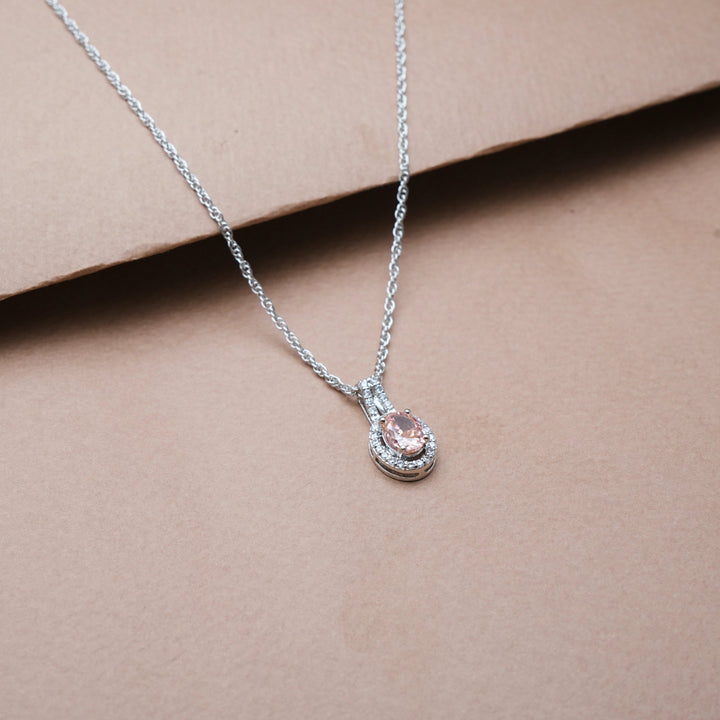 Silver Peach Gleam Chain Pendant - tassyasilver.com