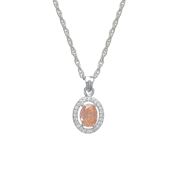 Silver Peach Glow Chain Pendant - tassyasilver.com