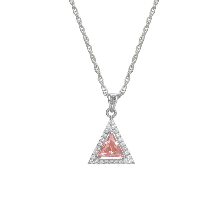 Silver Peach Prism Chain Pendant - tassyasilver.com