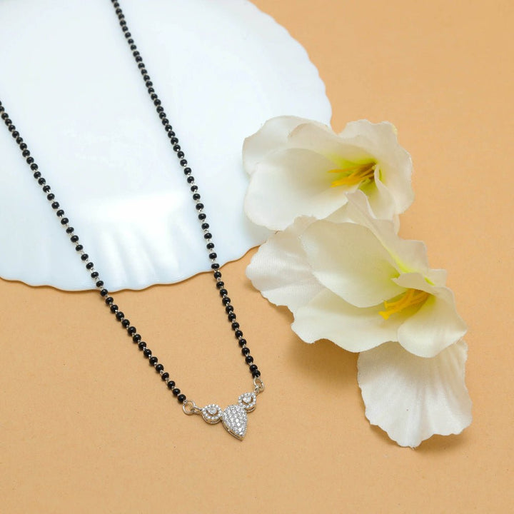 Silver Pear Shaped Mangalsutra - tassyasilver.com