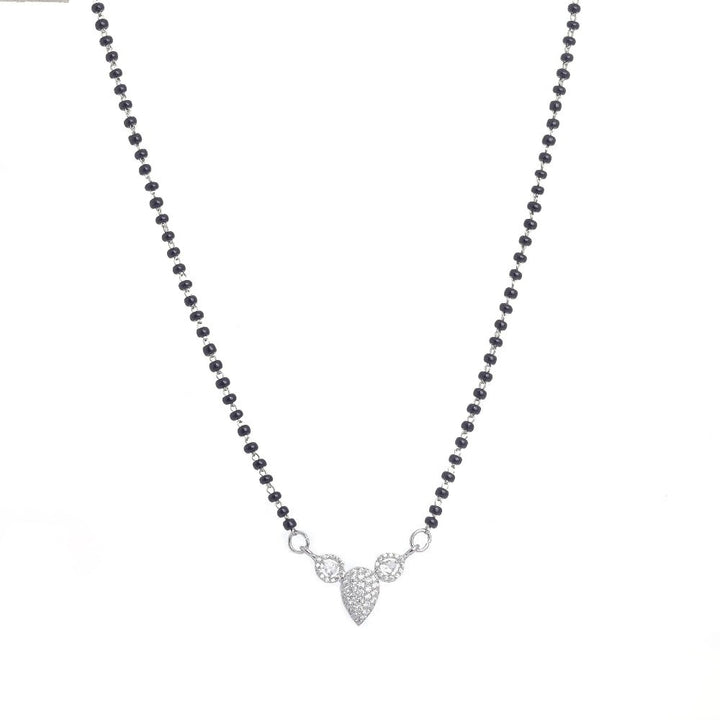 Silver Pear Shaped Mangalsutra - tassyasilver.com