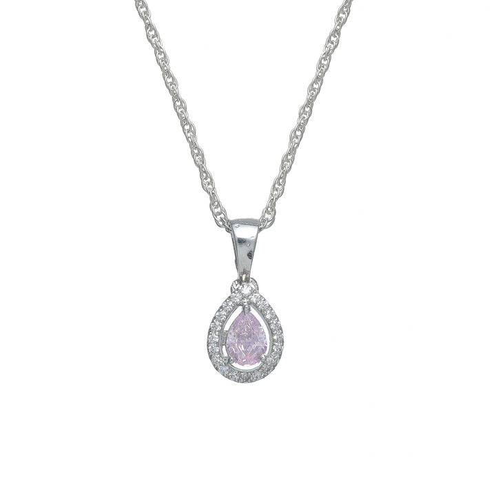Silver Pink Blush Drop Chain Pendant - tassyasilver.com