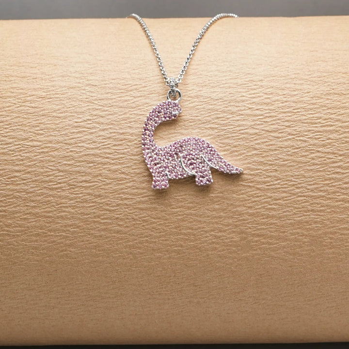 Silver Pink Dino Spark Chain Pendant - tassyasilver.com