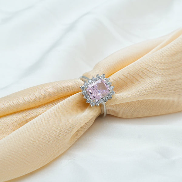 925 Silver Pink Glow Ring