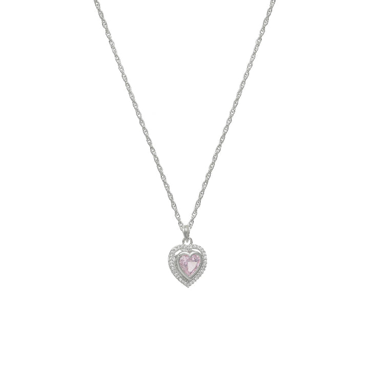 Silver Pink Heart Chain Pendant - tassyasilver.com