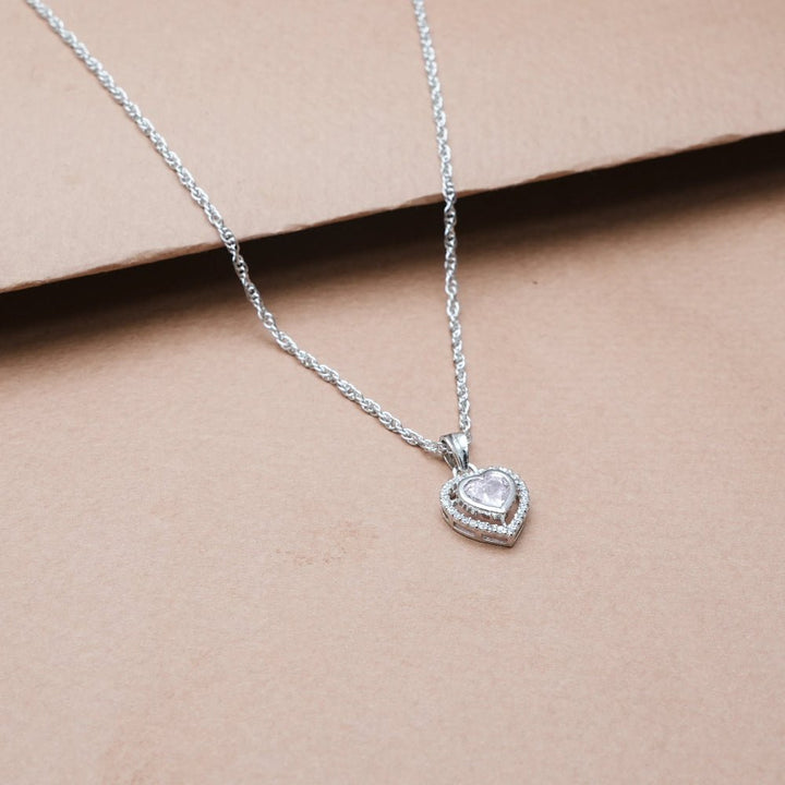 Silver Pink Heartbeat Glow Chain Pendant - tassyasilver.com