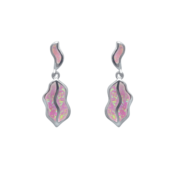 Silver Pink Opal Drop Earrings - tassyasilver.com