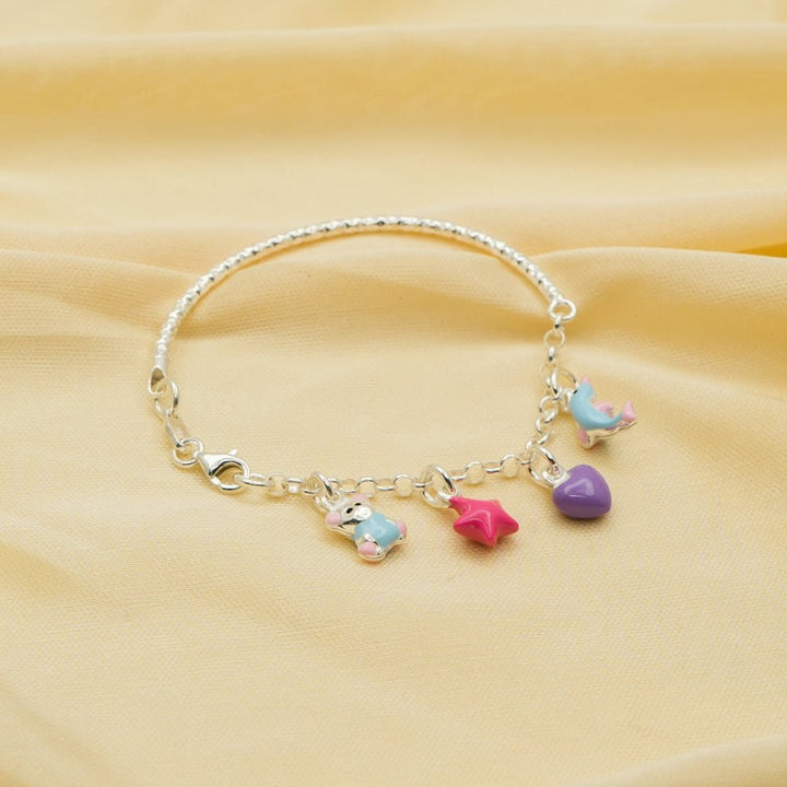 Silver Playful Charms Baby Kada - tassyasilver.com