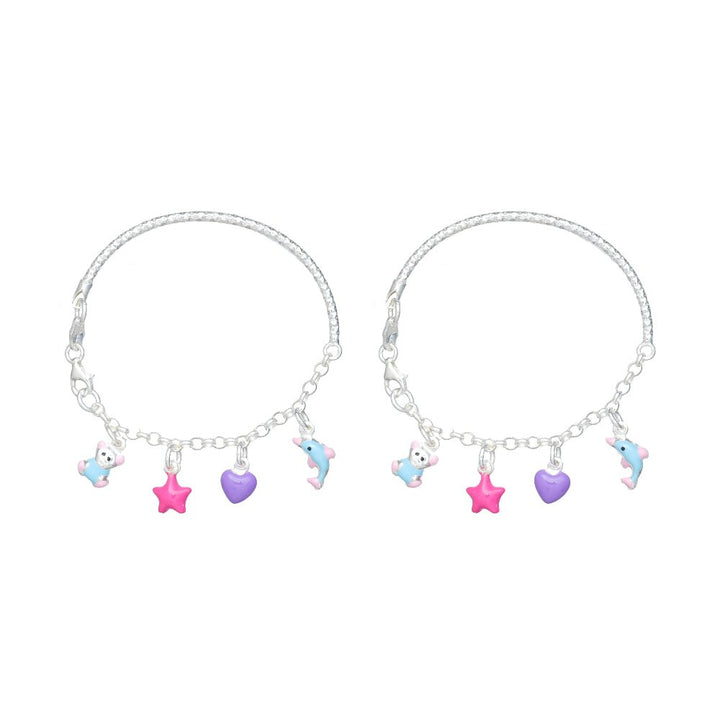 Silver Playful Charms Baby Kada - tassyasilver.com