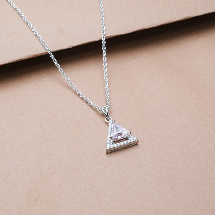 Silver Prism Blush Chain Pendant - tassyasilver.com