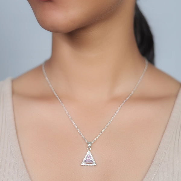 Silver Prism Blush Chain Pendant - tassyasilver.com