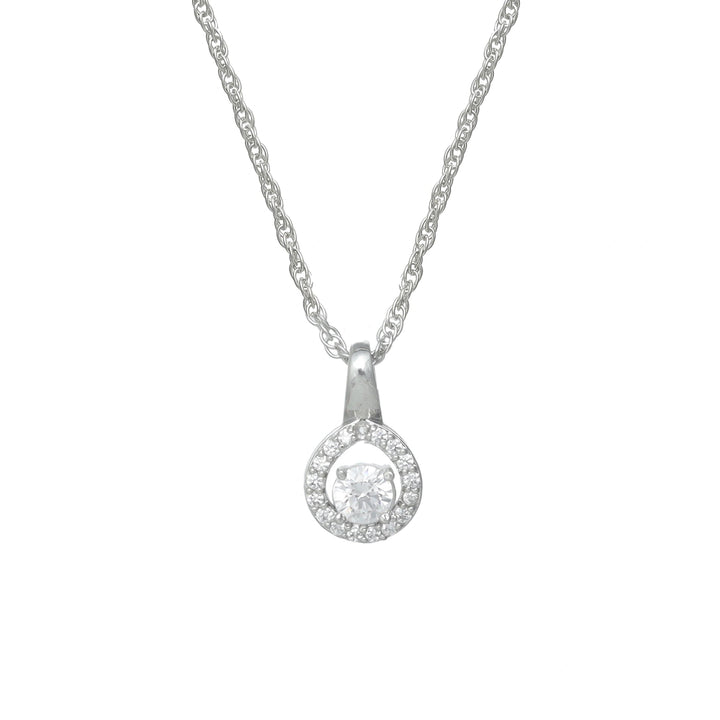 Silver Radiant Double Halo Chain pendant - tassyasilver.com
