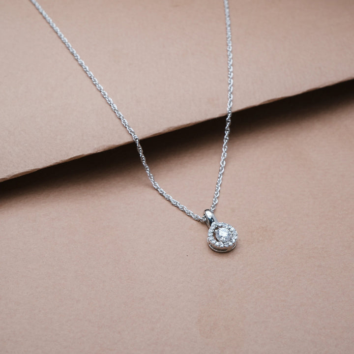 Silver Radiant Double Halo Chain pendant - tassyasilver.com