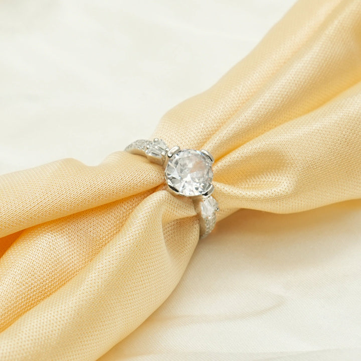 Silver Radiant Luxe Solitaire Ring - tassyasilver.com