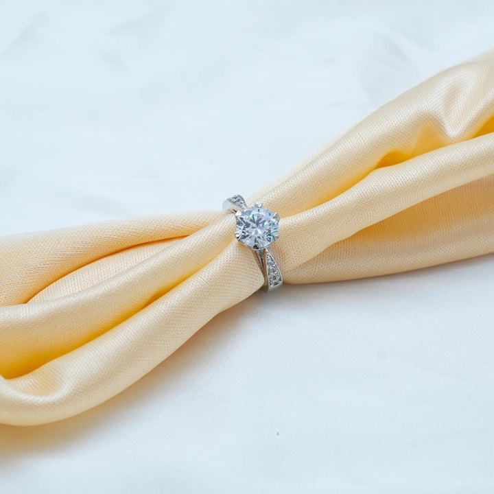Silver Radiant Solitaire Ring - tassyasilver.com