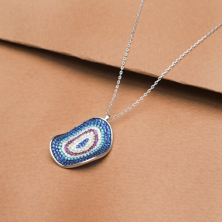 Silver Rainbow Aura Chain Pendant - tassyasilver.com
