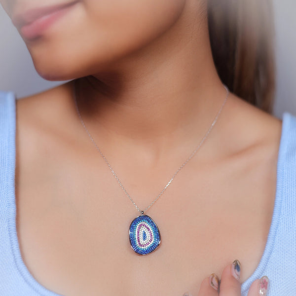 Silver Rainbow Aura Chain Pendant - tassyasilver.com