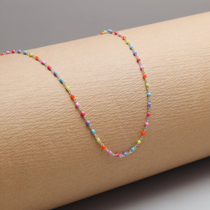 Silver Rainbow Bead Chain Pendant - tassyasilver.com