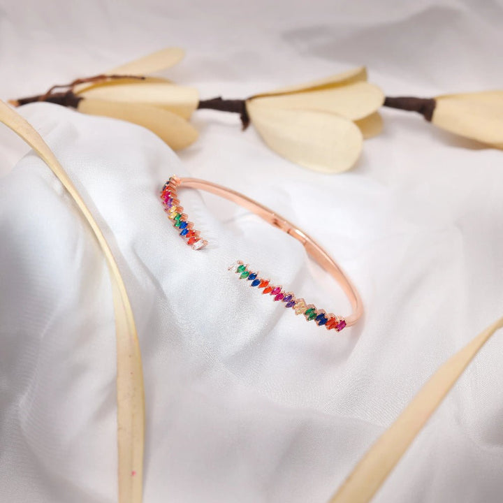 Silver Rainbow Sparkle Kada - tassyasilver.com