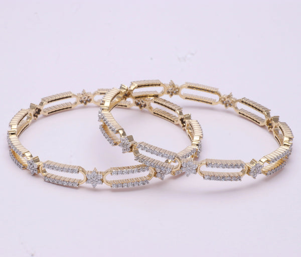 Tassya Silver Rectangular Radiance Bangles for women