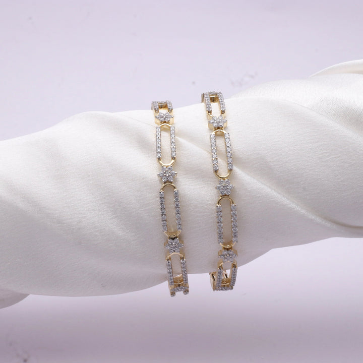 Silver Rectangular Radiance Bangles - tassyasilver.com