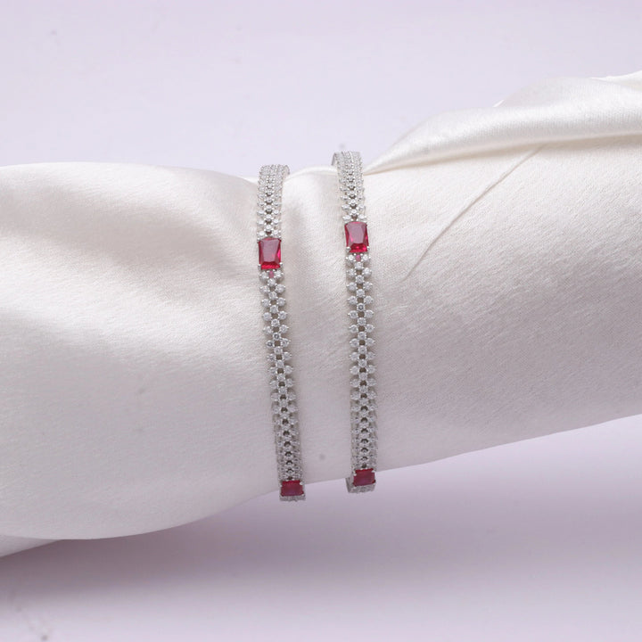 Silver Regal Ruby Bangles - tassyasilver.com