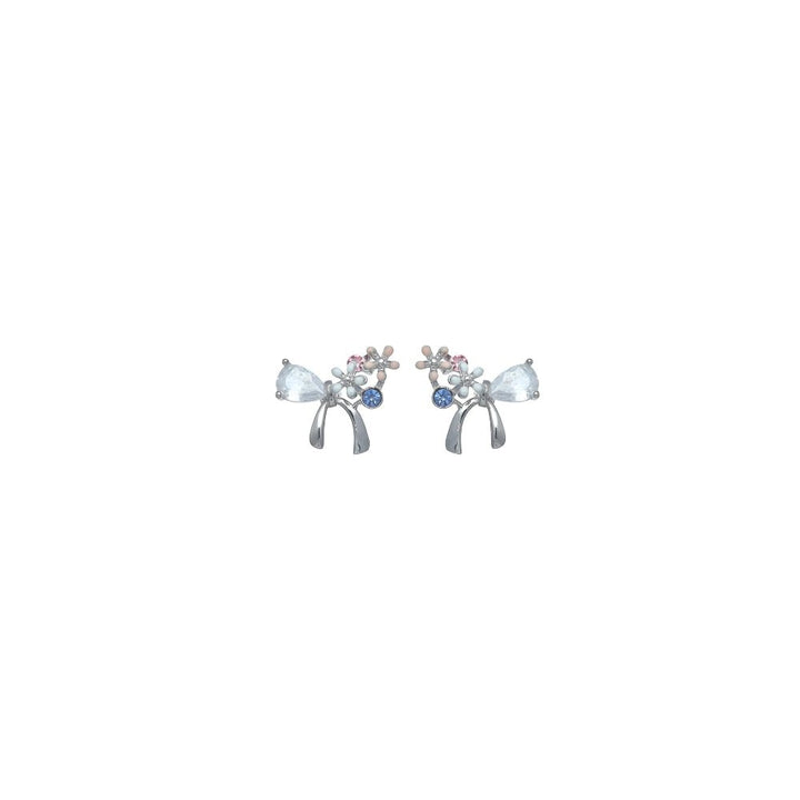 Tassya Silver Ribbon Bloom Earrings for women