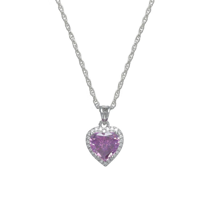 Silver Rosé Heart Glow Chain Pendant - tassyasilver.com