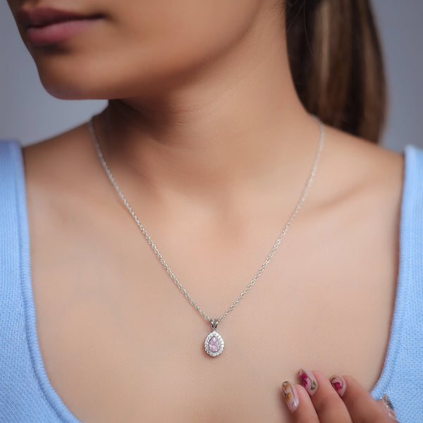 Tassya Silver 925 rose teardrop pendant