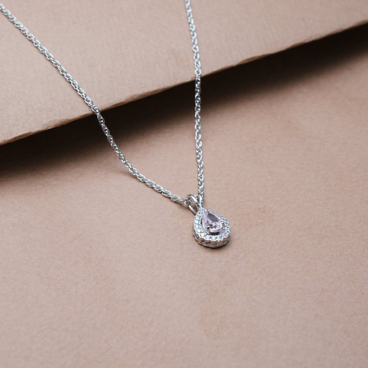Silver Rose Teardrop Chain pendant - tassyasilver.com