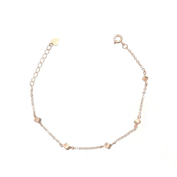Silver Rosegold Cubist Chic Bracelet - tassyasilver.com