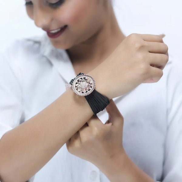 Tassya Silver Rosette Radiance Cuff for women