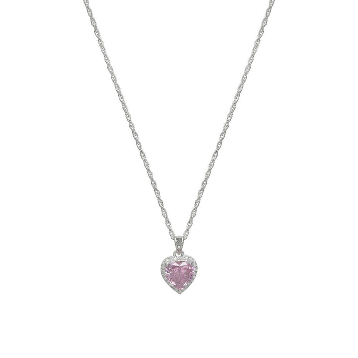 Silver Rosy Heart Chain Pendant - tassyasilver.com