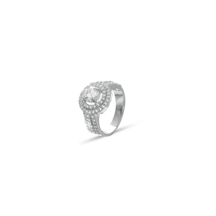 Silver round diamond Sparkle Ring - tassyasilver.com