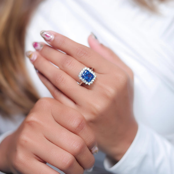 Silver Royal Blue Ring - tassyasilver.com