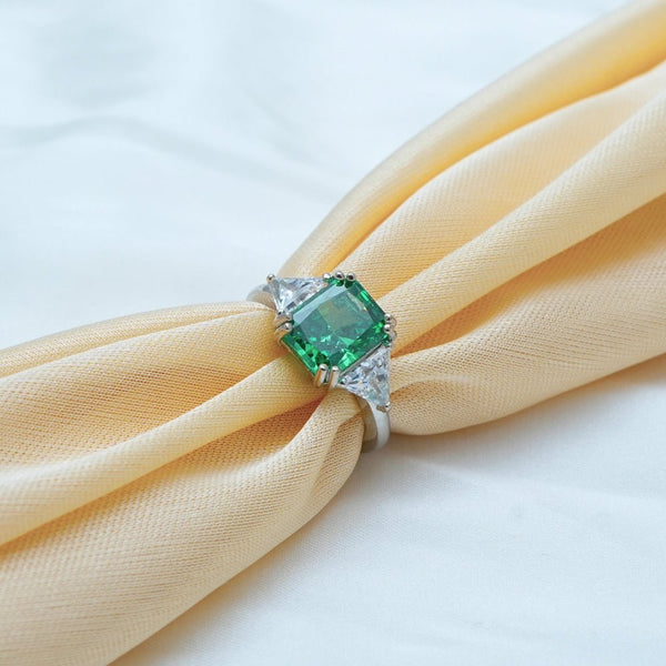 925 Silver Royal Emerald Ring