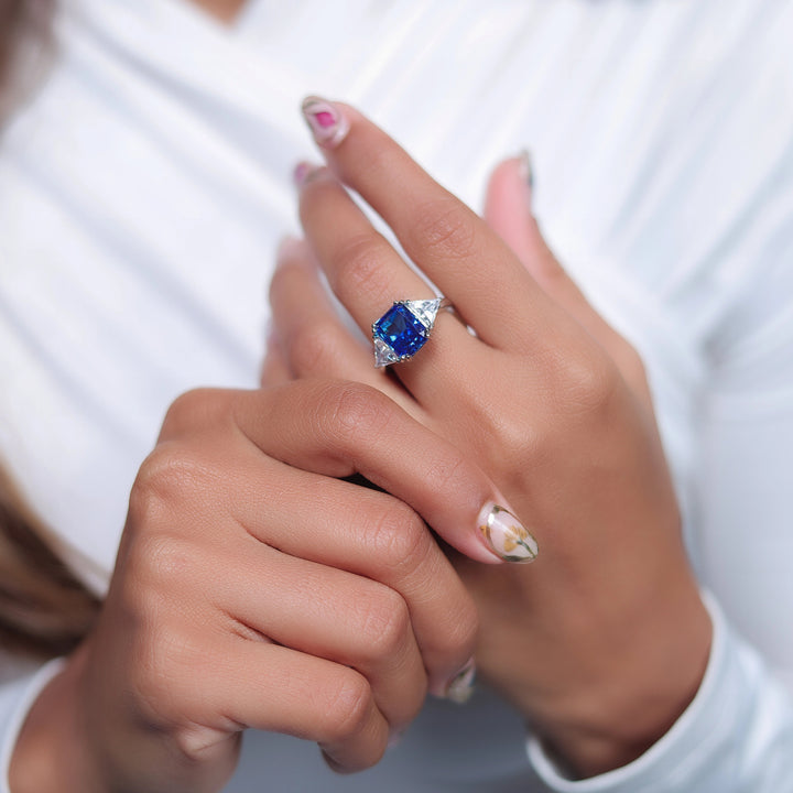 Silver Sapphire Majesty Ring - tassyasilver.com