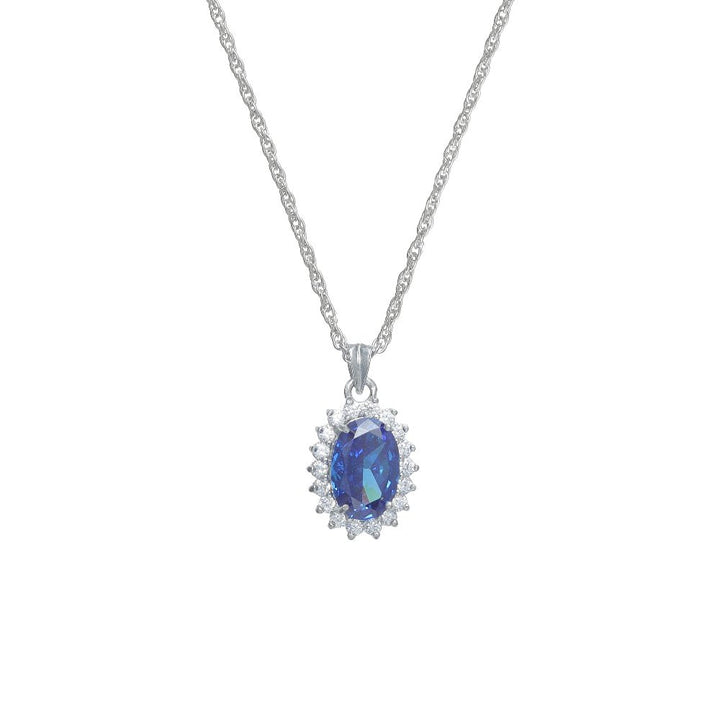 Silver Sapphire Radiance Chain Pendant - tassyasilver.com