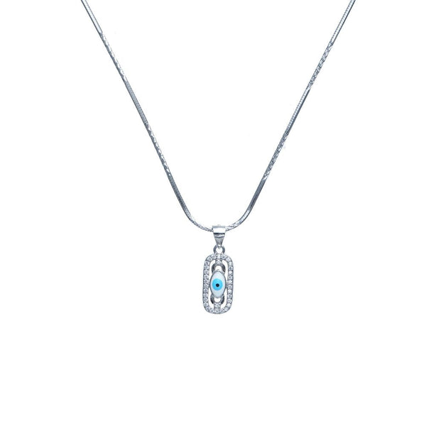 Tassya Silver silver Shield Evil Eye chain pendant in 925 sterling silver