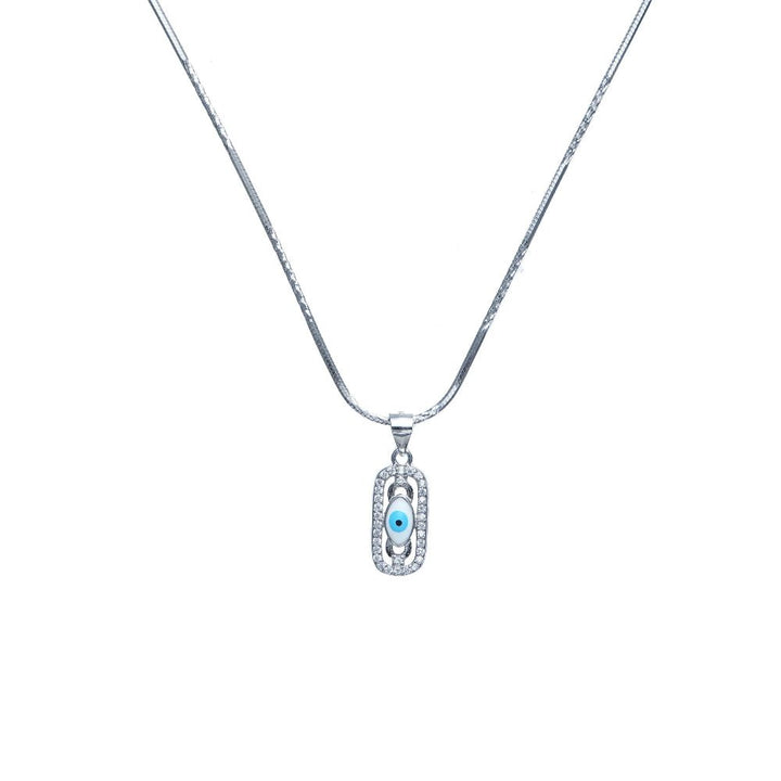 Tassya Silver silver Shield Evil Eye chain pendant in 925 sterling silver