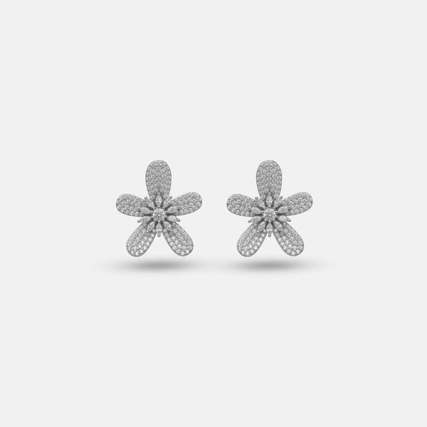Silver Shimmer Petal Studs - tassyasilver.com