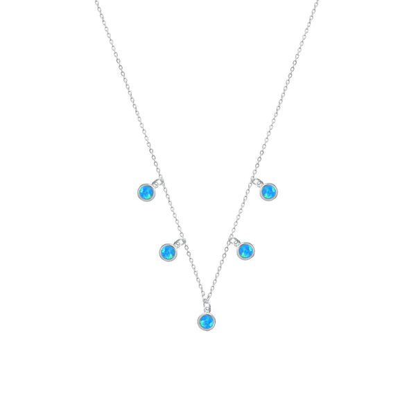 Silver Sky Blue Opal Charm Pendant - tassyasilver.com