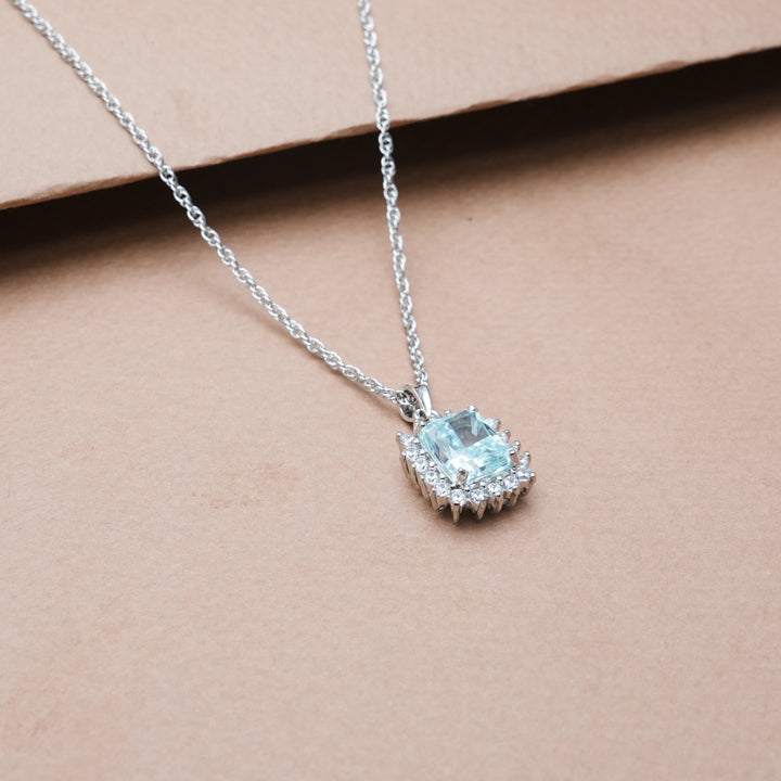 Silver Sky Blue Spark Chain Pendant - tassyasilver.com