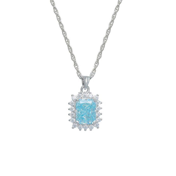Silver Sky Blue Spark Chain Pendant - tassyasilver.com