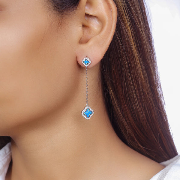 925 Silver Sky Opal Drop Earrings