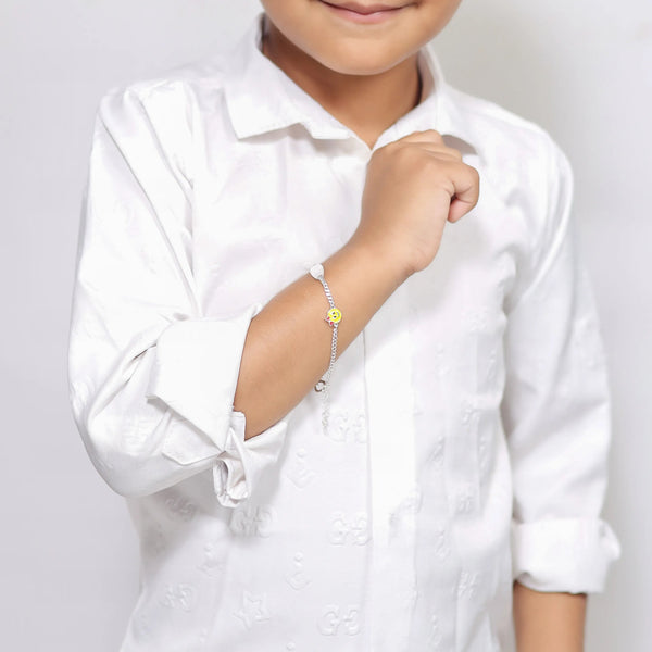 Silver Smiley Baby Name Bracelet - tassyasilver.com