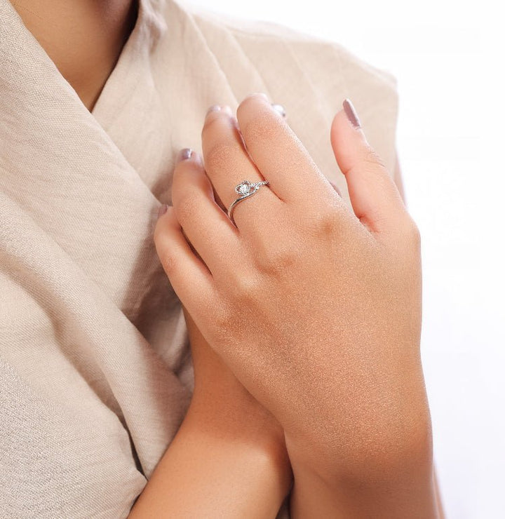 Silver Solitaire Heart Ring - tassyasilver.com