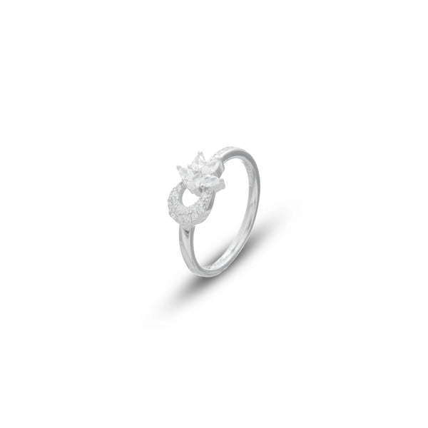 Tassya Silver Spark Crest Ring in 925 sterling silver.